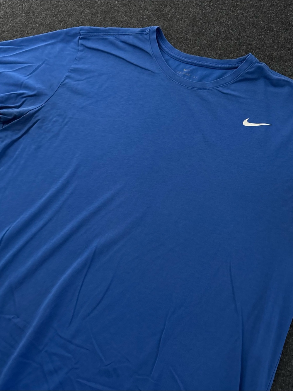 Nike Dri-Fit T-Shirt Mens XXL 2XL Blue Activewear Swoosh Logo Short Sleeve Gym